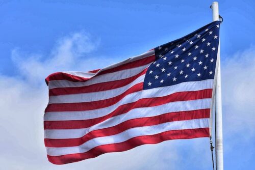 american flag waving