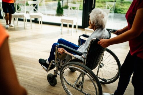 old woman in wheelchair