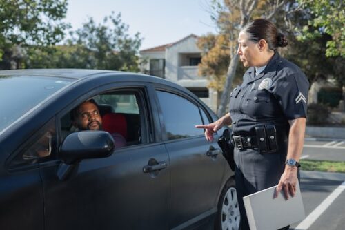 cop stopping motorist