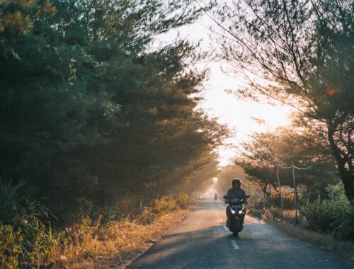 motorcycle on sunny road