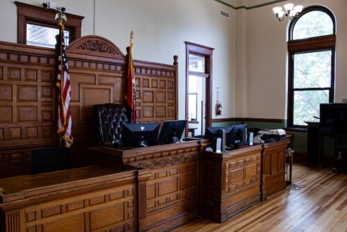 courtroom before trial