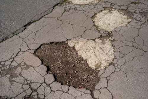 potholes and poor road conditions