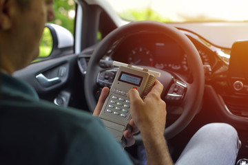 man with ignition interlock device