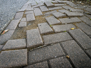 uneven sidewalk
